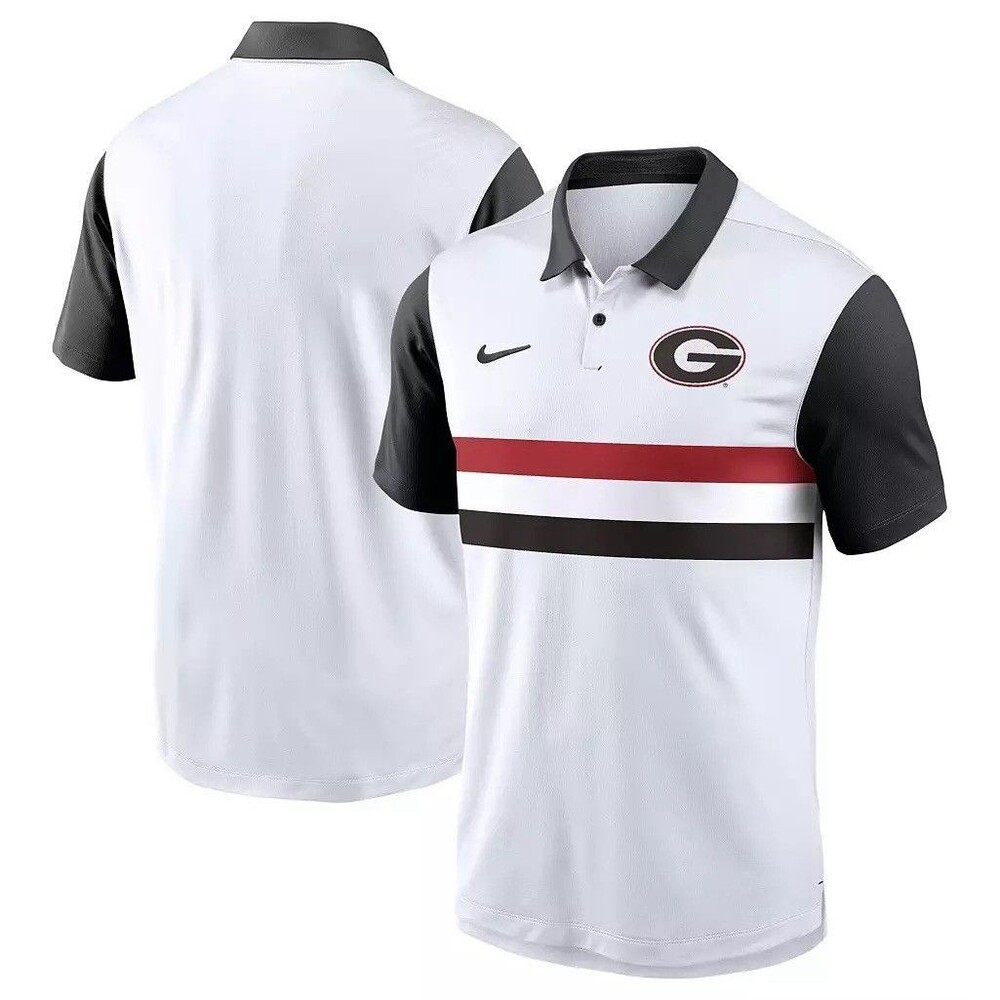 Georgia Bulldogs Small Nike Men's White Black Campus Patterned Polo Dri-FIT NWT